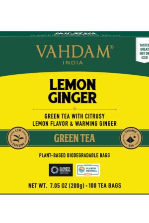 Lemon Ginger Green Tea. 100 Count